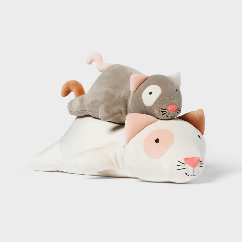 New! Target Mom and Baby Cat Weighted Plush - Pillowfort NWT